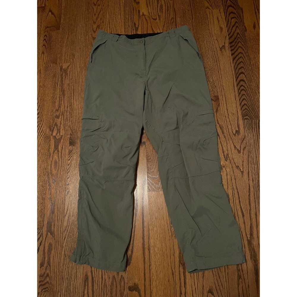 LL Bean Pants Womens XL Pet Khaki Olive Green Nylon Pants
